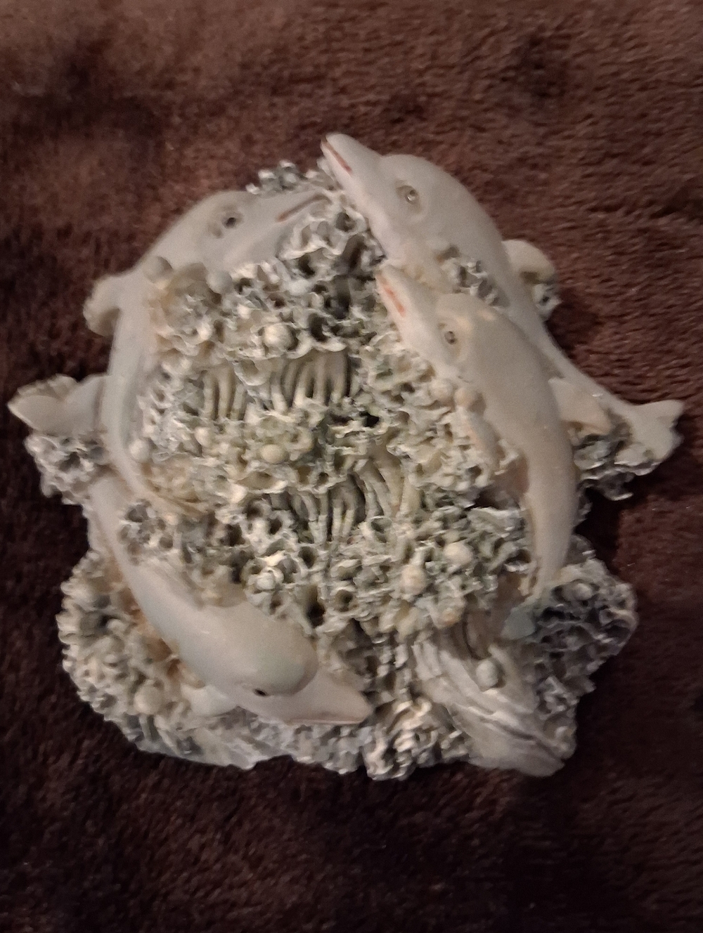 Vintage Hand Painted Dolphin Coral Resin Magnet